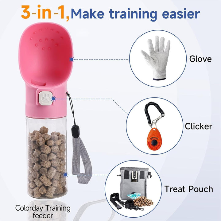 Colorday Hundefutterstation für Hundetraining, Clicker, Leckerli-Flasche, Leckerli-Beutel, für Train