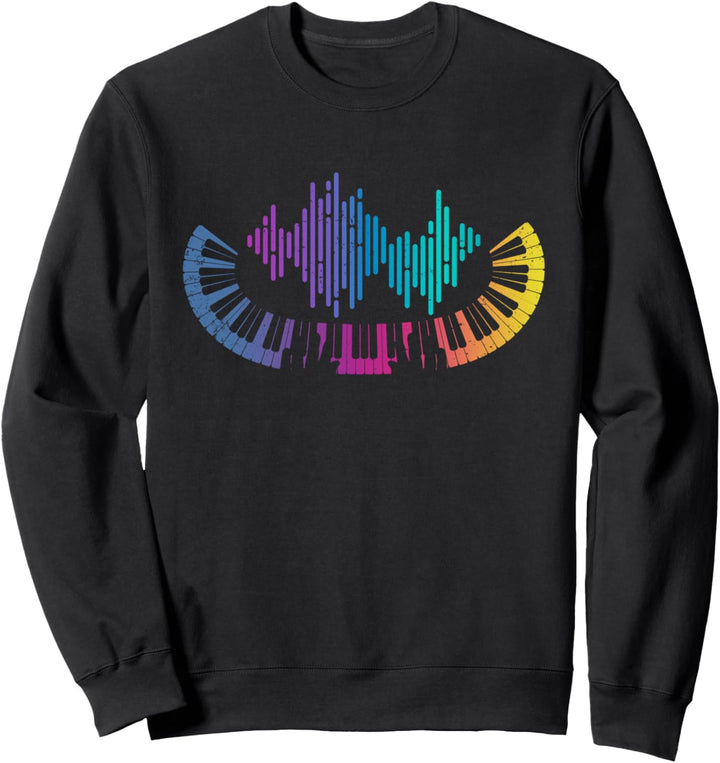Klavierspieler Piano Farbenfrohe Klaviatur Pianist Klavier Sweatshirt