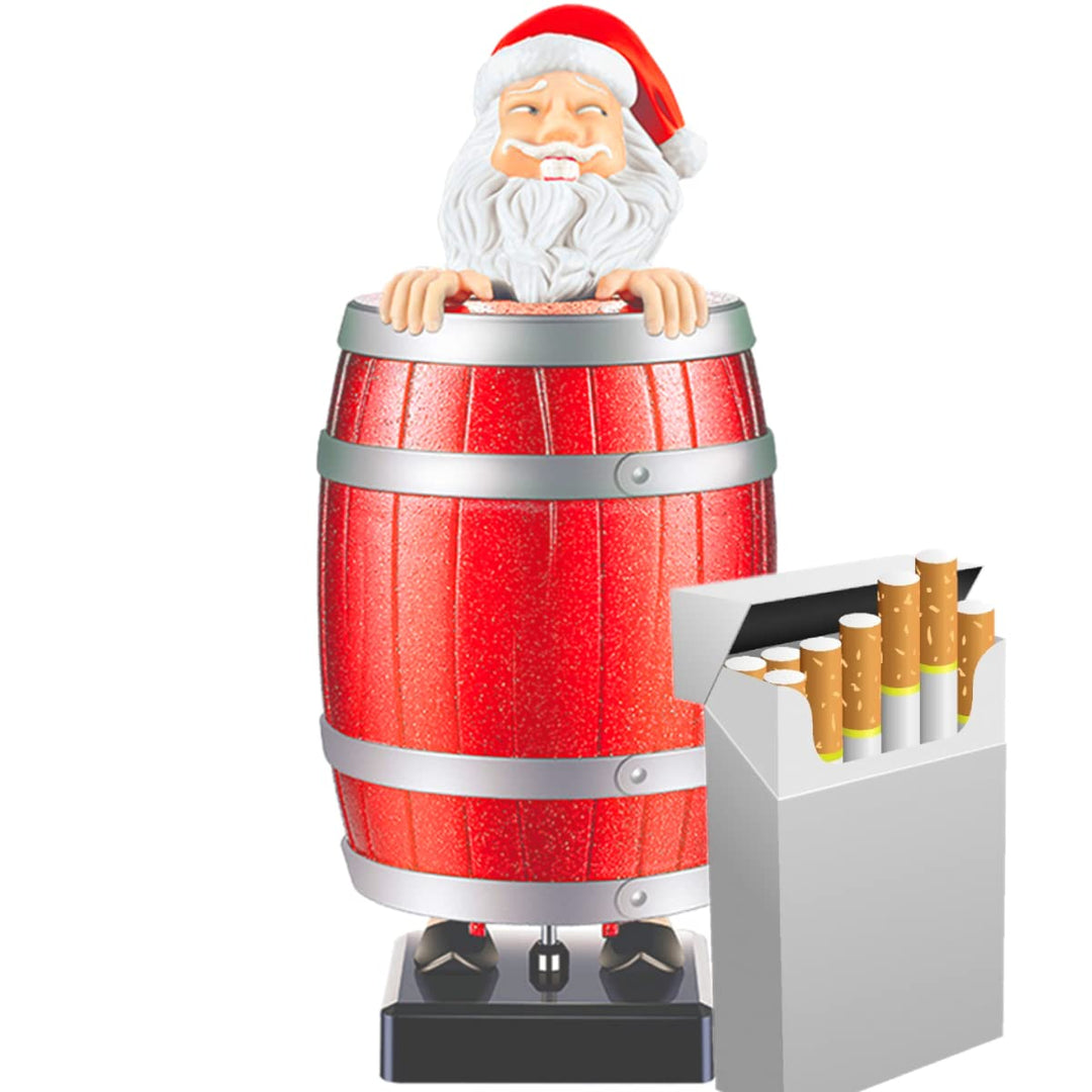 Weihnachtsmann Zigarettenspender,Lustiger Weihnachtsmann Im Holzfass Zigarettenschachtel,Weihnachtsf