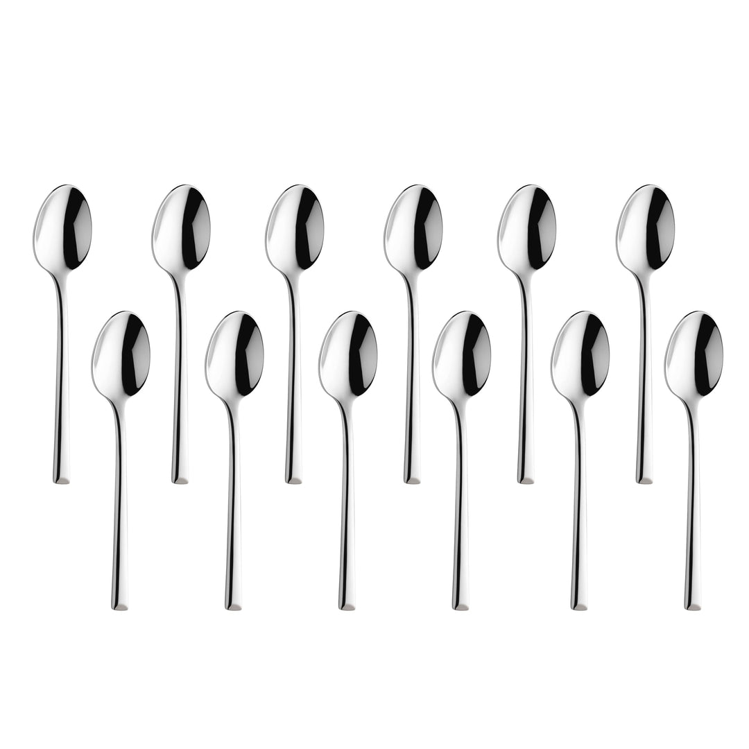 Set 12 Mokka-Löffel, Edelstahl 18/10, 115 mm lang Metropole, Metropole