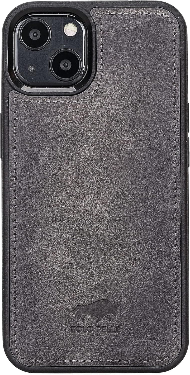Solo Pelle Lederhülle kompatibel für iPhone 13 in 6.1 Zoll abnehmbare Hülle (2in1) Harvard Double in