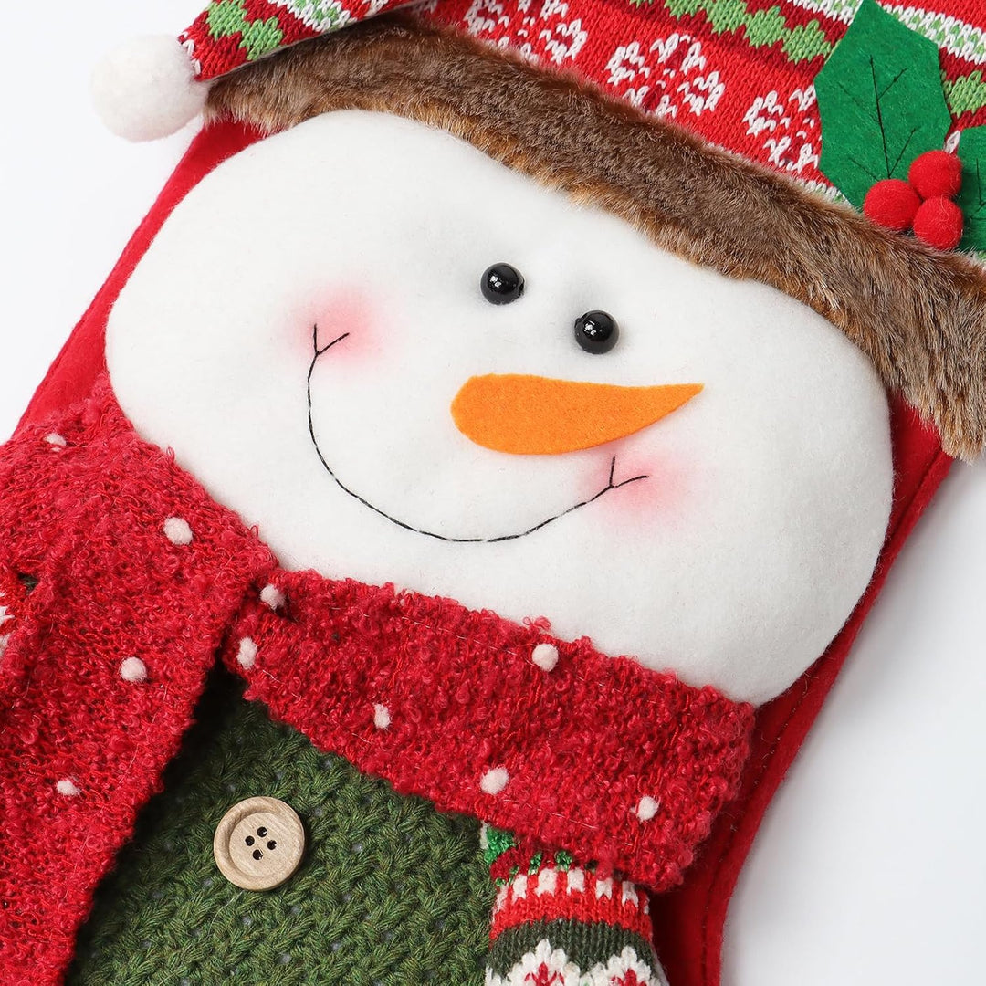 LOMOHOO Nikolausstrumpf,3 Stück Weihnachtsstrumpf, Gross Nikolausstiefel zum Befüllen Aufhängen, Nik
