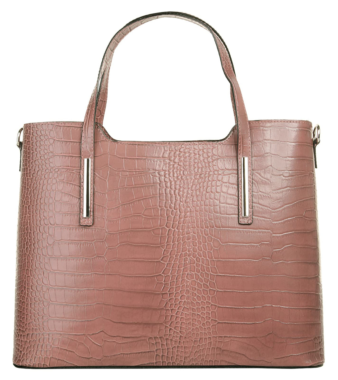 Cluty Handtasche Echt Leder Damen - 020454 Alt-rosa, Alt-rosa