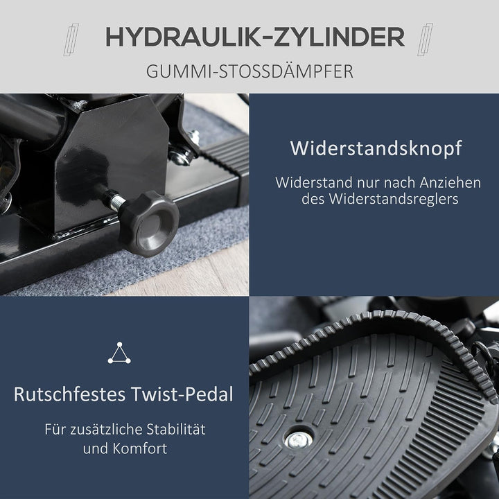 HOMCOM Mini Stepper Sidestepper Fitness Heimtrainer inkl. Trainingsbänder
