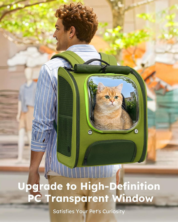 pecute Katzenrucksack Bubble Haustier Rucksack mit Netzfenster, Tragbare und Faltbare Katzentasche,