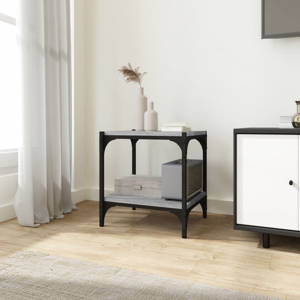 TV-Schrank Grau Sonoma 40x33x41 cm Holzwerkstoff und Stahl TV Board Fernsehschrank Fernsehtisch TV L