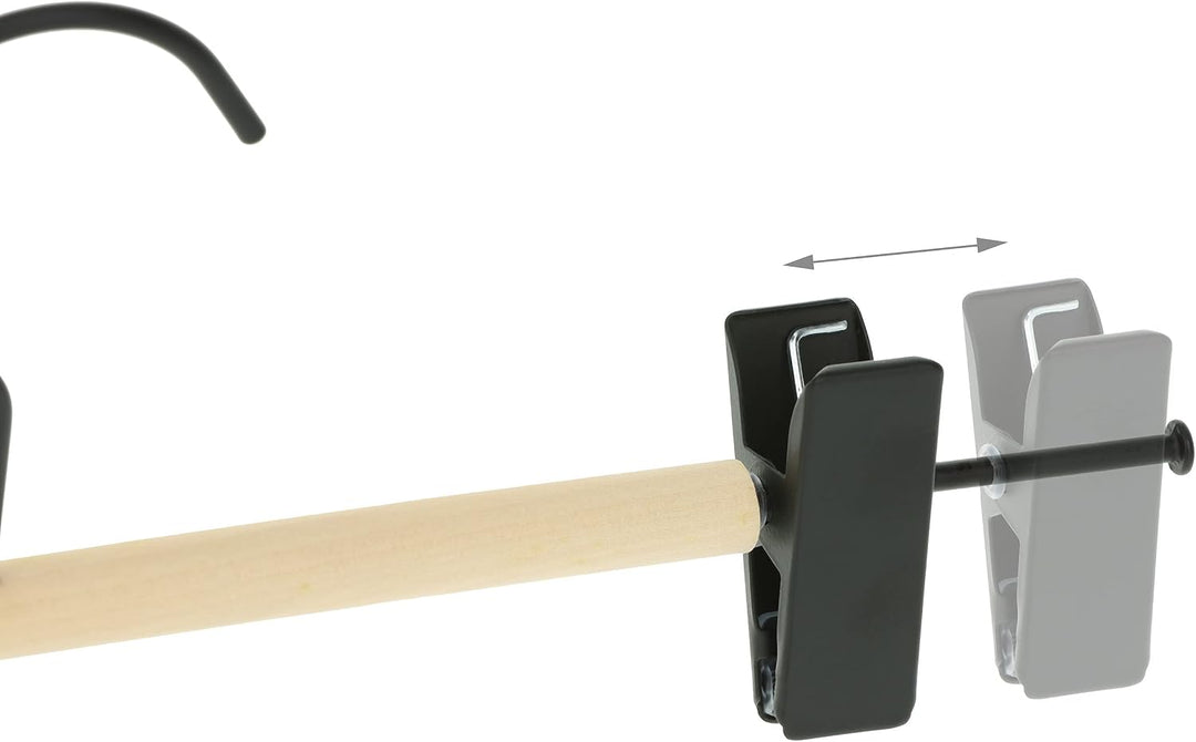 Relaxdays Hosenbügel 10er Set, verstellbare Clips, Spannbügel für Röcke &amp; Hosen, HBT: 11,5 x 30,5 x