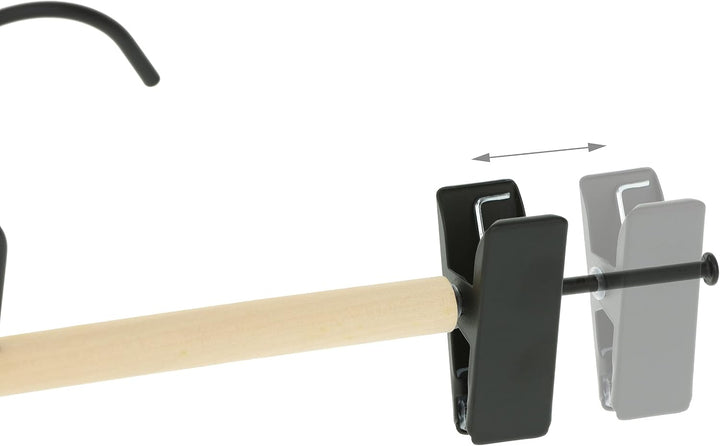 Relaxdays Hosenbügel 10er Set, verstellbare Clips, Spannbügel für Röcke &amp; Hosen, HBT: 11,5 x 30,5 x