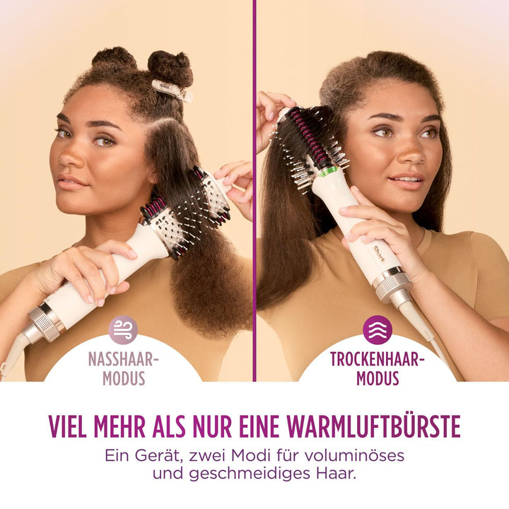 Shark SmoothStyle Warmluftbürste mit Glättungskamm, inkl. Aufbewahrungstasche, Nasshaar-Modus, Trock