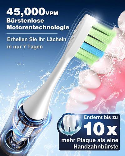 Elektrische Zahnbürste, Zahnbürste Elektrisch, Zahnbürste Für Empfindliche Personen, 45000VPM, 5 Mod