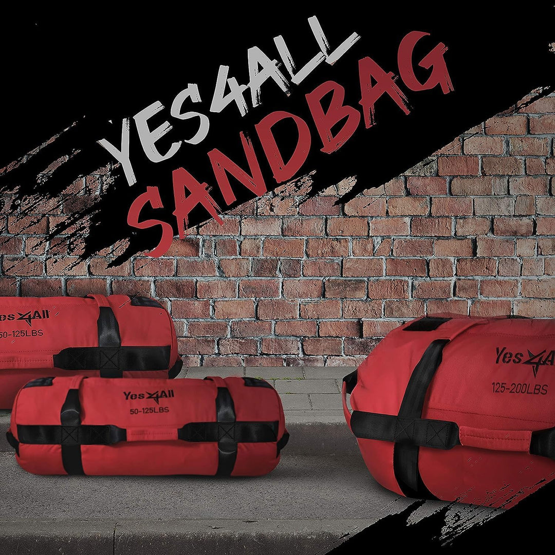Yes4All Verstellbar Gewichtssack für Fitness mit 7 Griffe - Power bag ideal für Krafttraining, Ungef