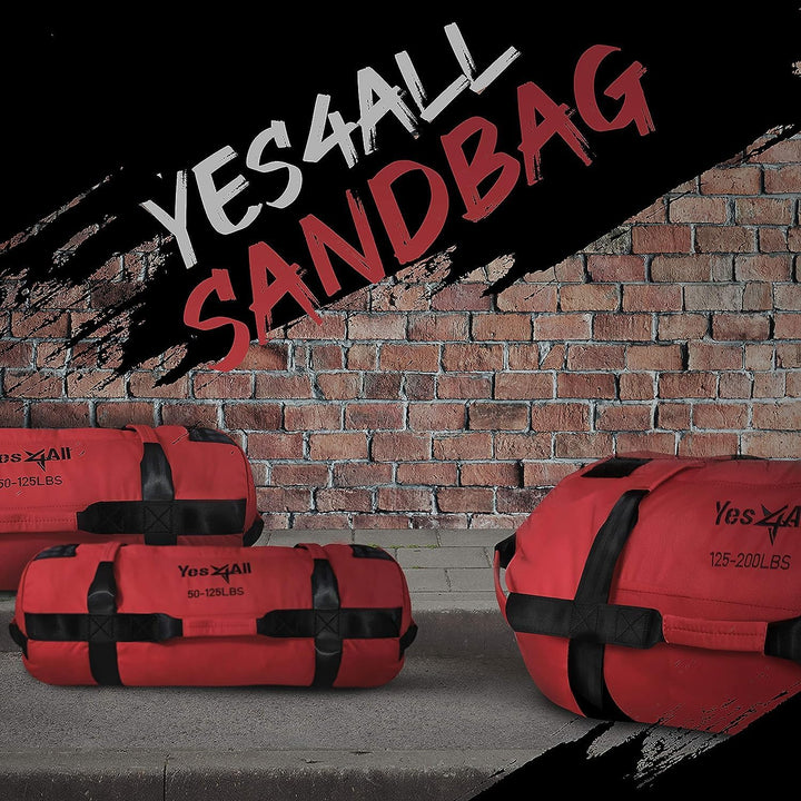 Yes4All Verstellbar Gewichtssack für Fitness mit 7 Griffe - Power bag ideal für Krafttraining, Ungef