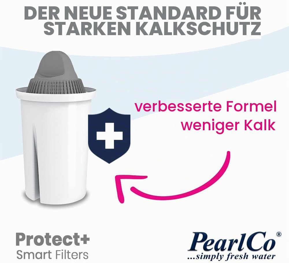 PearlCo - Protect+ classic Pack 12 Filterkartuschen für sehr hartes Wasser - passt zu Brita Classic