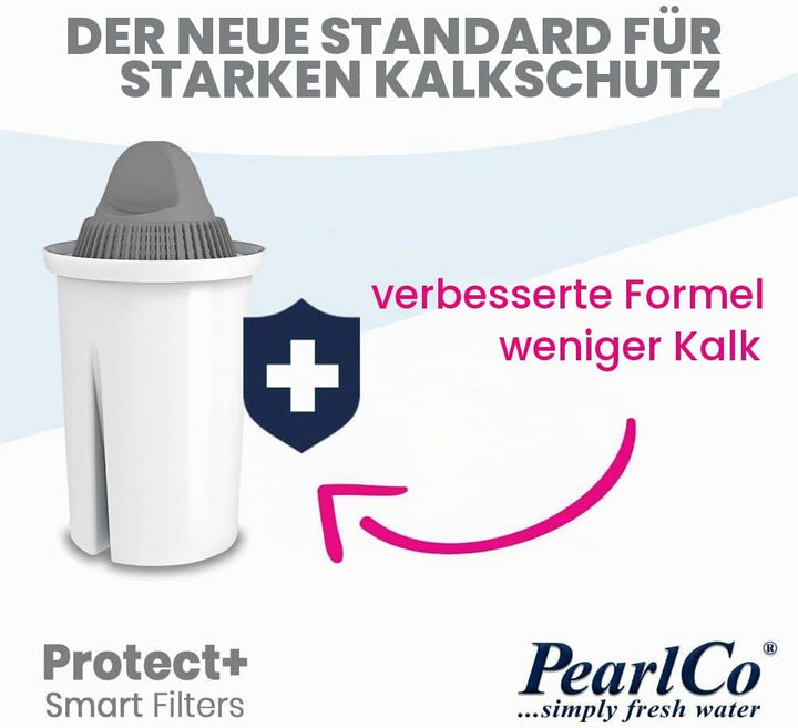 PearlCo - Protect+ classic Pack 12 Filterkartuschen für sehr hartes Wasser - passt zu Brita Classic