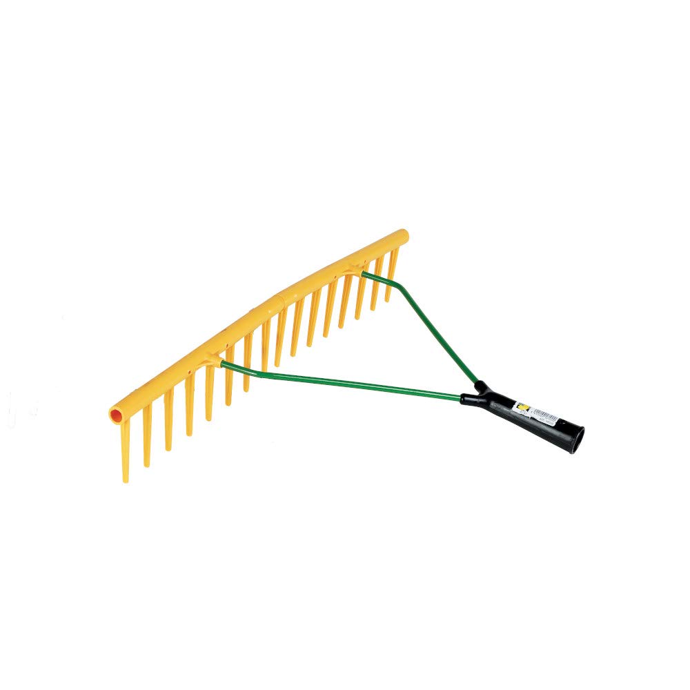 Kerbl Kunststoff-Rechen (aus Polypropylen, 16 Zinken, Stielhalter ø 27 mm, ohne Stiel, für Heu / Gra