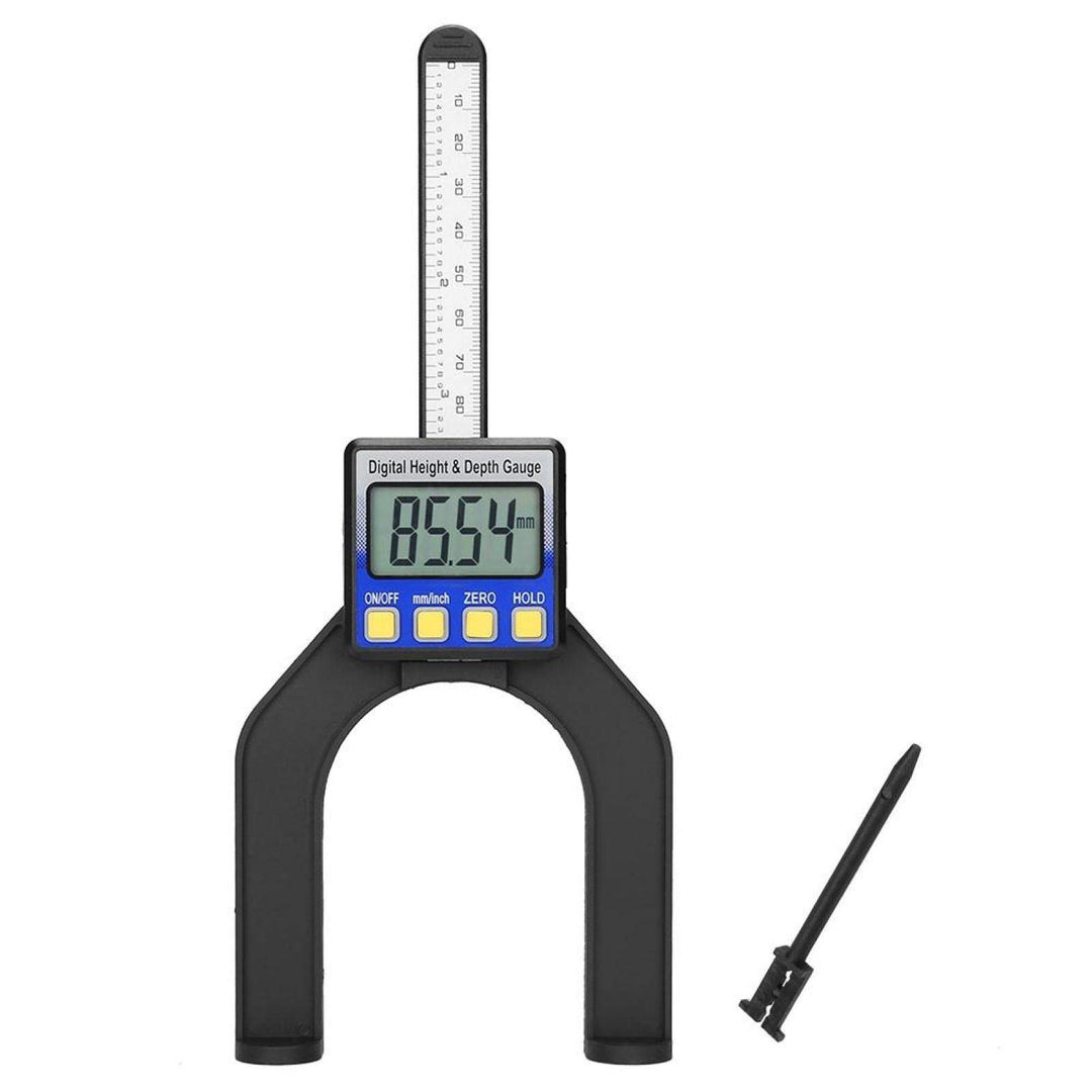 Digitaler Tiefenmesser Höhenmesser, 0–80mm Profiltiefenmesser Digitales Tiefenmessgerät Höhenmessger