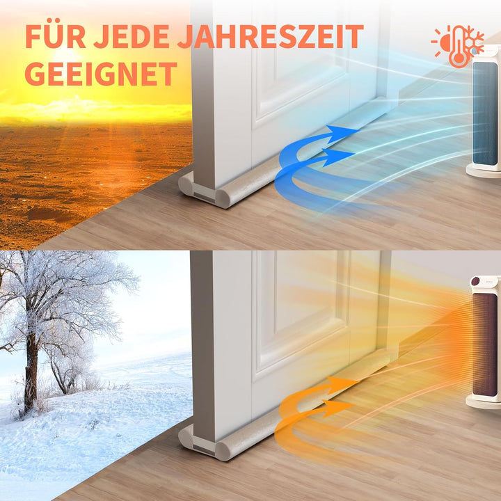 BKSAI Zugluftstopper für Türen Rückstandlos Türdichtung Haustür 60-110CM Windstopper Kälteschutz Sch