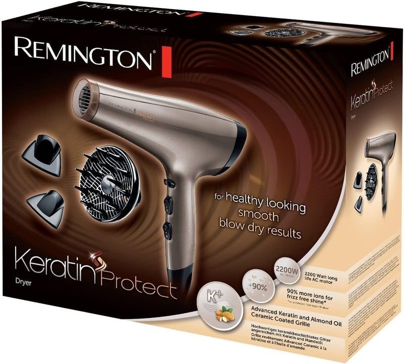 Remington Haartrockner [leistungsstark & schonend] Ionen Keratin (2200 W, 130 km/h Luftstrom, 3 Styl