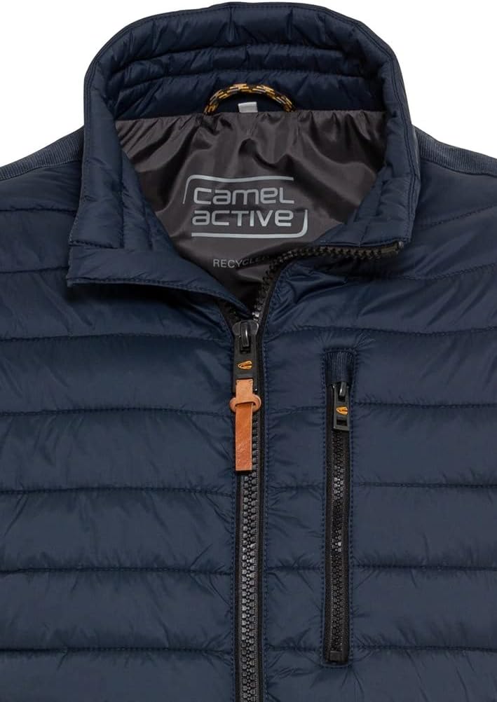 camel active Herren Leichte Steppjacke ohne Kapuze Blouson Dunkelblau (Navy) 66, Blouson Dunkelblau
