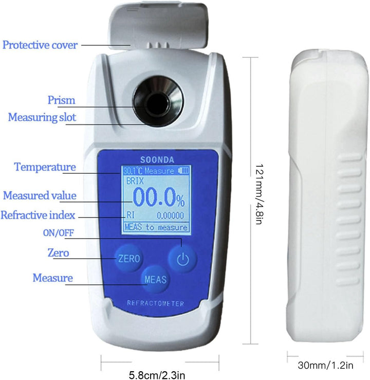 Brix Meter, 0-55% 3 Datas Display HD Backlight Display Refraktometer Brix Digital für Saft zur Messu