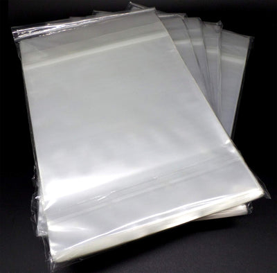 docsmagic.de 5X 100 Resealable Golden Size Comic Book Bags 7-5/8"x 10-1/2"+ 1-1/2"Flap- 2 Mil - Hüll