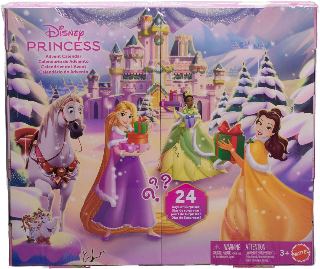 Mattel Disney Princess-Puppe Adventskalender mit 24 Tagen voller Überraschungen, enthält 3 kleine Pu