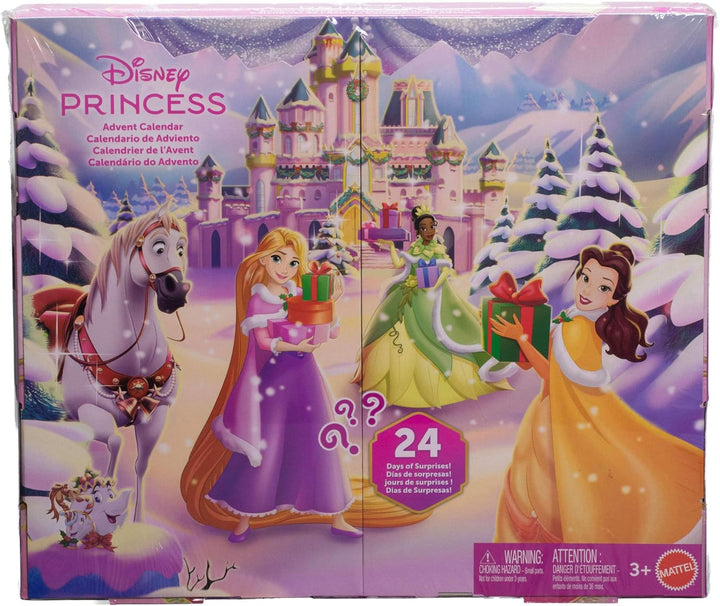 Mattel Disney Princess-Puppe Adventskalender mit 24 Tagen voller Überraschungen, enthält 3 kleine Pu