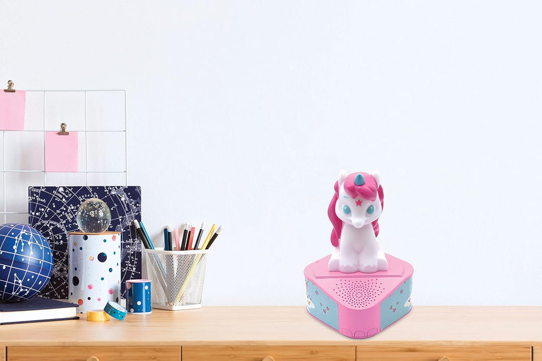 Lexibook Einhorn-Lautsprecher, Leuchtfigur, Bluetooth 5,0, USB-Anschluss/USB Typ C, BTD80UNI, Einhor