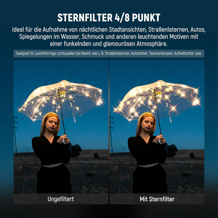 NEEWER Verstellbarer Sternfilter 4/8 Punkt kompatibel mit DJI Osmo Pocket 3 Creator Combo Zubehör, m