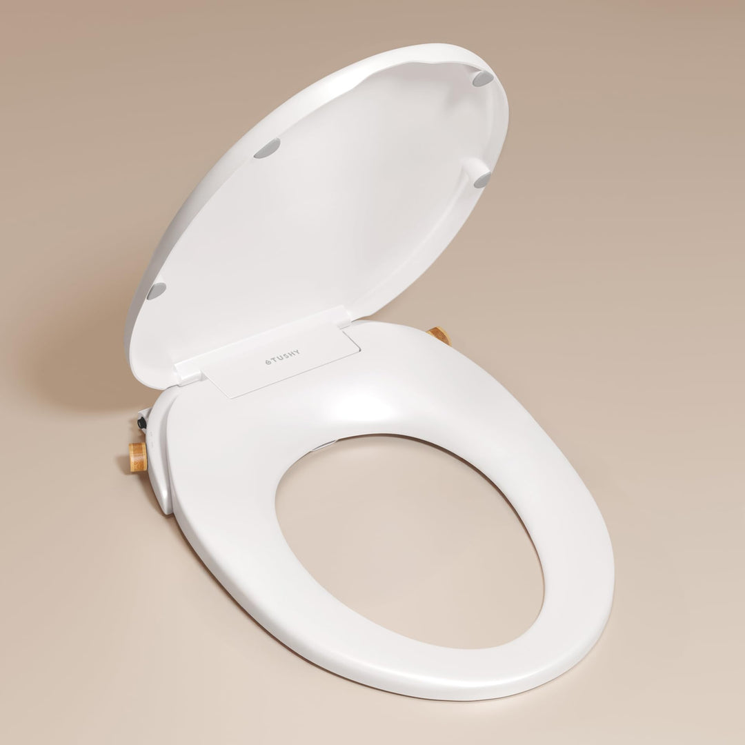 TUSHY Oasis Bidet-Sitz für Warmwasser, nicht elektrisch, länglich, selbstreinigende Doppeldüsen, ein