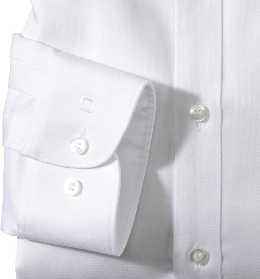 OLYMP Herren Businesshemd Langarm Level.Five.Body.fit,Einfarbig,Body fit,Under Button Down 37 Weiss