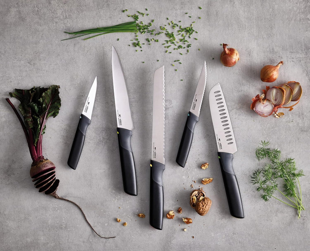 Joseph Joseph Duo 5 Stück Elevate Küchenmesser Set, Japanische Edelstahlklingen, beinhaltet Gemüseme
