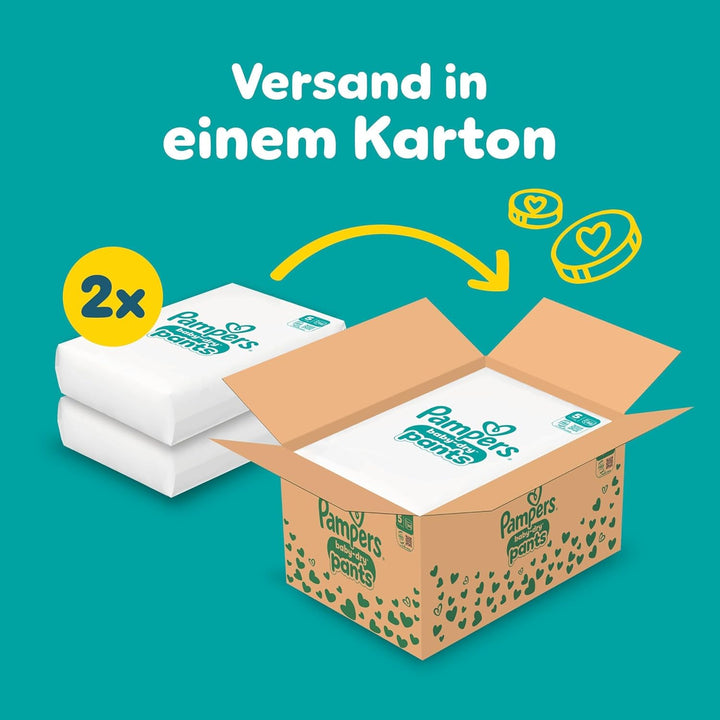 Pampers Baby-Dry Pants Grösse 5, 160 Windeln, 11kg-17kg, 360° Passform hilft, Auslaufen zu verhinder
