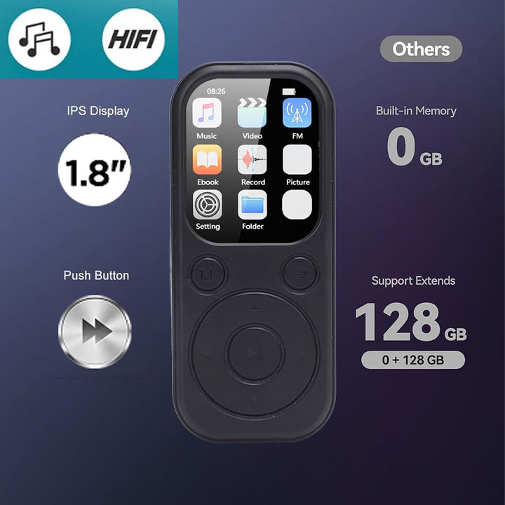 SENECESLI MP3-Player mit Bluetooth 5.4, 32GB Speicherkarte | 2,01-Zoll-Bildschirm, Verlustfreier Hi-