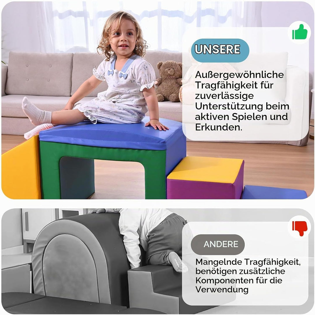 MINENICE Kinder Schaumstoffbausteine, grosse Schaumstoffbausteine, Indoor-Kletterblöcke, Kinderklett