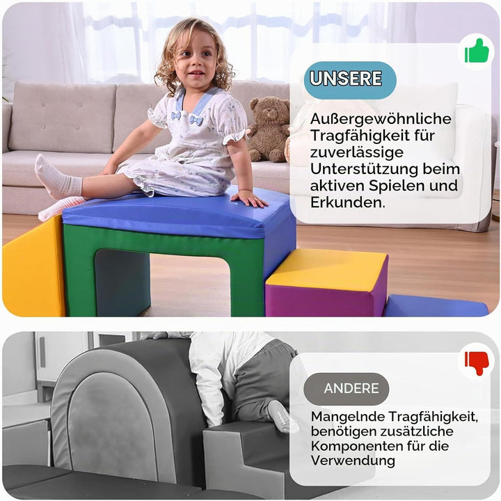 MINENICE Kinder Schaumstoffbausteine, grosse Schaumstoffbausteine, Indoor-Kletterblöcke, Kinderklett