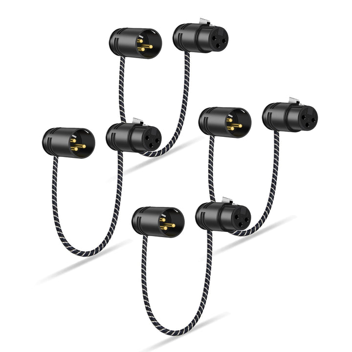 XLR Kabel 0.3M 4Pack,Verstellbarer Winkel XLR Mikrofonkabel,X LR Stecker zu Busche,Sauerstofffreies