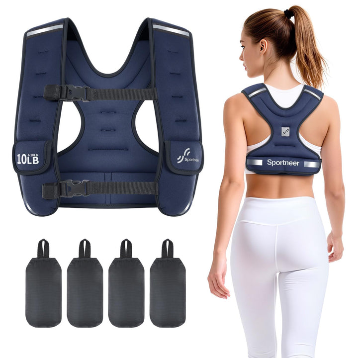 Sportneer Verstellbare Gewichtsweste für Damen Laufweste, 2,7-4,5kg/ 4,5-8,16kg Gewichtsweste für Kr