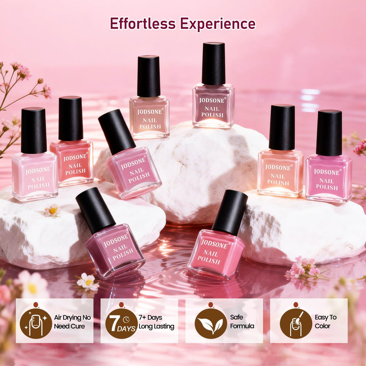 JODSONE Jelly-Nagellack-Set, 10 Farben mit 2 Stück Base- und Top-Coat, schnell trocknend, hochglänze