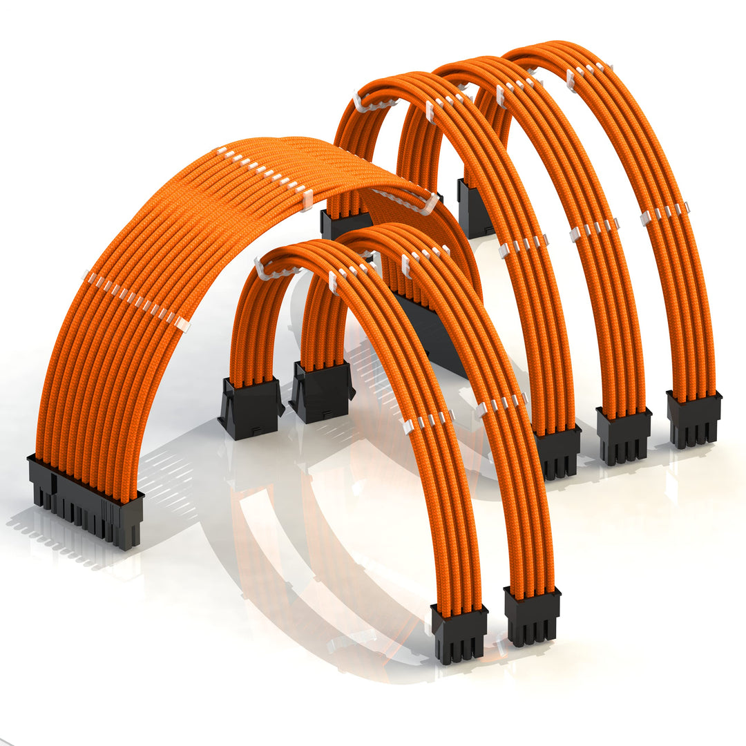 LINKUP - AVA 50cm PSU Kabelverlängerung Ummantelt GPU Nach Mass PC Stromversorgung mit Kamm-Kit - Ko