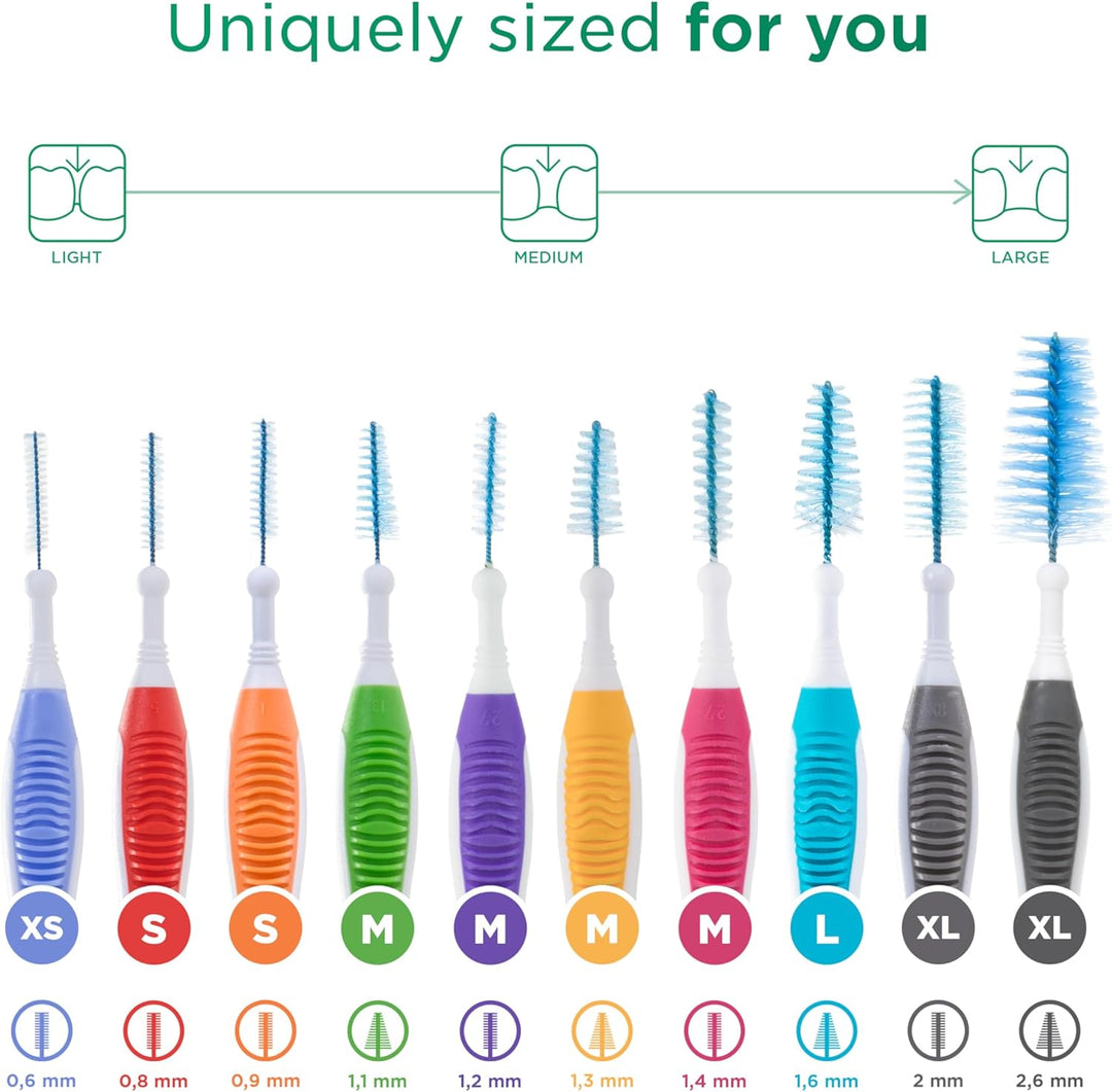 GUM TRAV-LER Interdentalbürsten | Zur gründlichen Reinigung aller Zahnzwischenräume | Biegbarer Hals