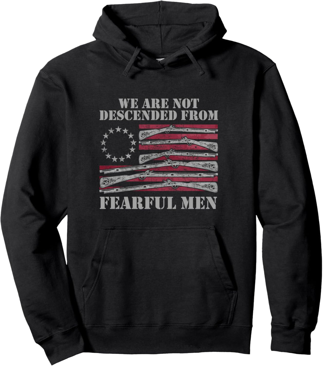 Betsy Ross Flag - We Are Descended From Fearful Men Vintage Pullover Hoodie