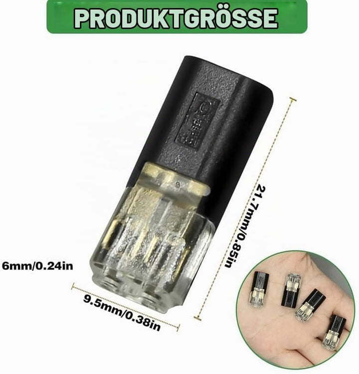 BMT xms Kabelverbinder 2-Polig, 18-22AWG Draht-Schnellspleiss-Steckverbinder, 2-Polig Kabel Steckver