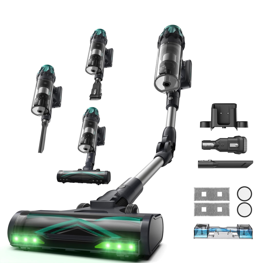 Vexilar V15Max Akku Staubsauger mit Wischfunktion, 60KPa/ 600W/60Min Staubsauger Kabellos, Knickrohr