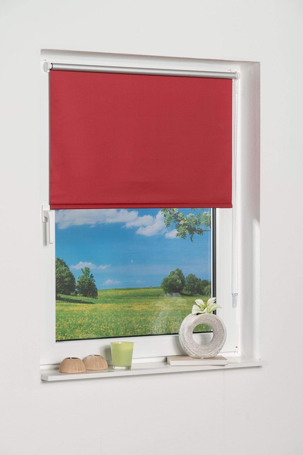 K-home Klemmfix-Minirollo Rot Verdunklung, 80x200 (B x H) Rot 80x200 (B x H), Rot 80x200 (B x H)