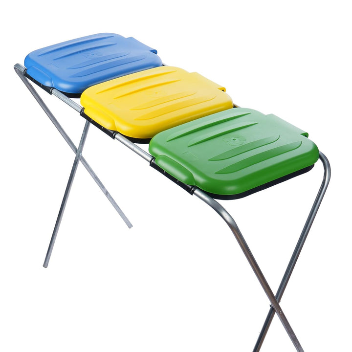 Müllsackständer 96.5x36x78 cm Müllsackständer stabil 3 Ständer Müllsäcke 120L Buntes Müllsackhalter