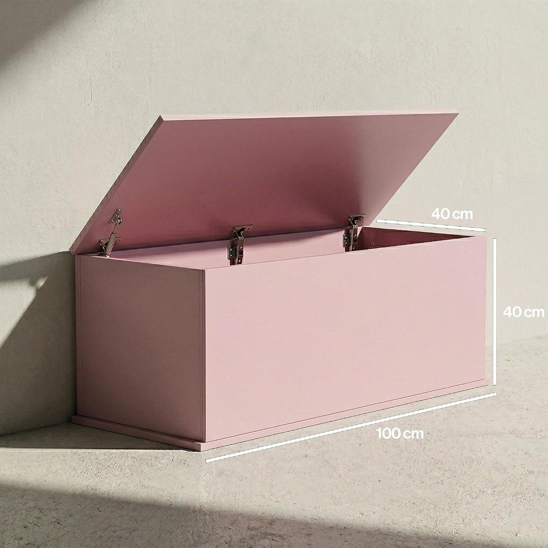 VDD - Aufbewahrungsbox - Spielzeugtruhe - Deckentruhe - 100 cm breit - rosa