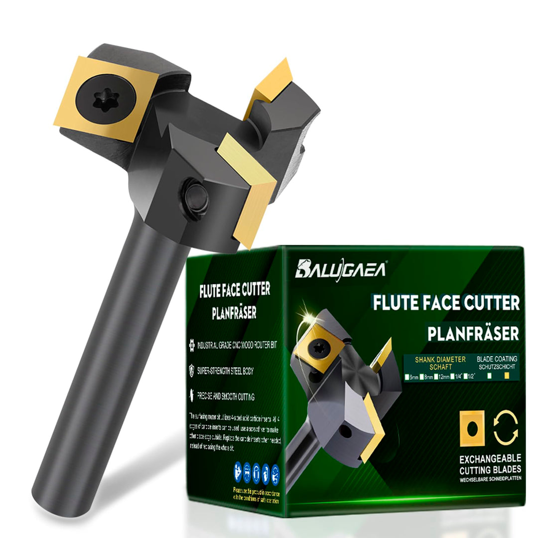 BALUGAEA Planfräser 8mm Schaft Durchmesser 35 mm Hobelfräser Holz Abflachfräser mit TiN-besch Hartme