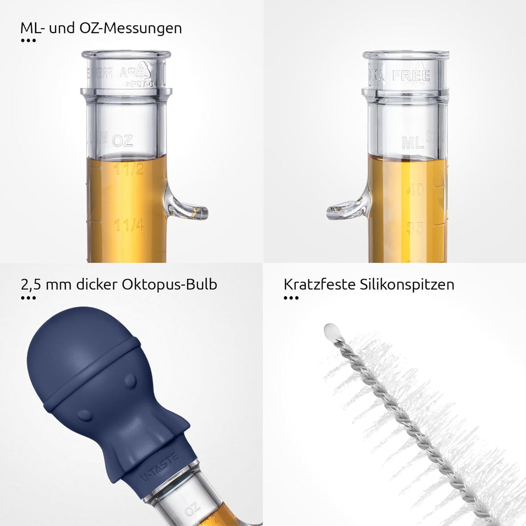U-Taste 109℃ Hitzebeständige Grosse Abgewinkelte Bratenspritze Tritan Putenfleisch-Fettpipette mit S