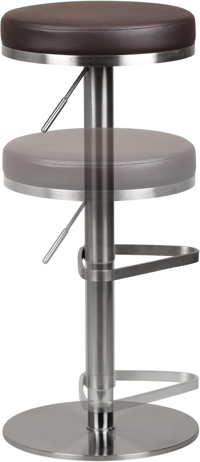 FineBuy Barhocker Edelstahl höhenverstellbare Sitzhöhe 57-82 cm, Barstuhl Modern 360° Drehbar, Trese